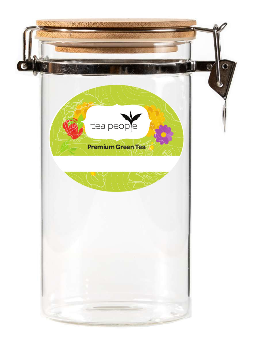 Clear Glass Jar with Clip Top Bamboo Lid - 350g