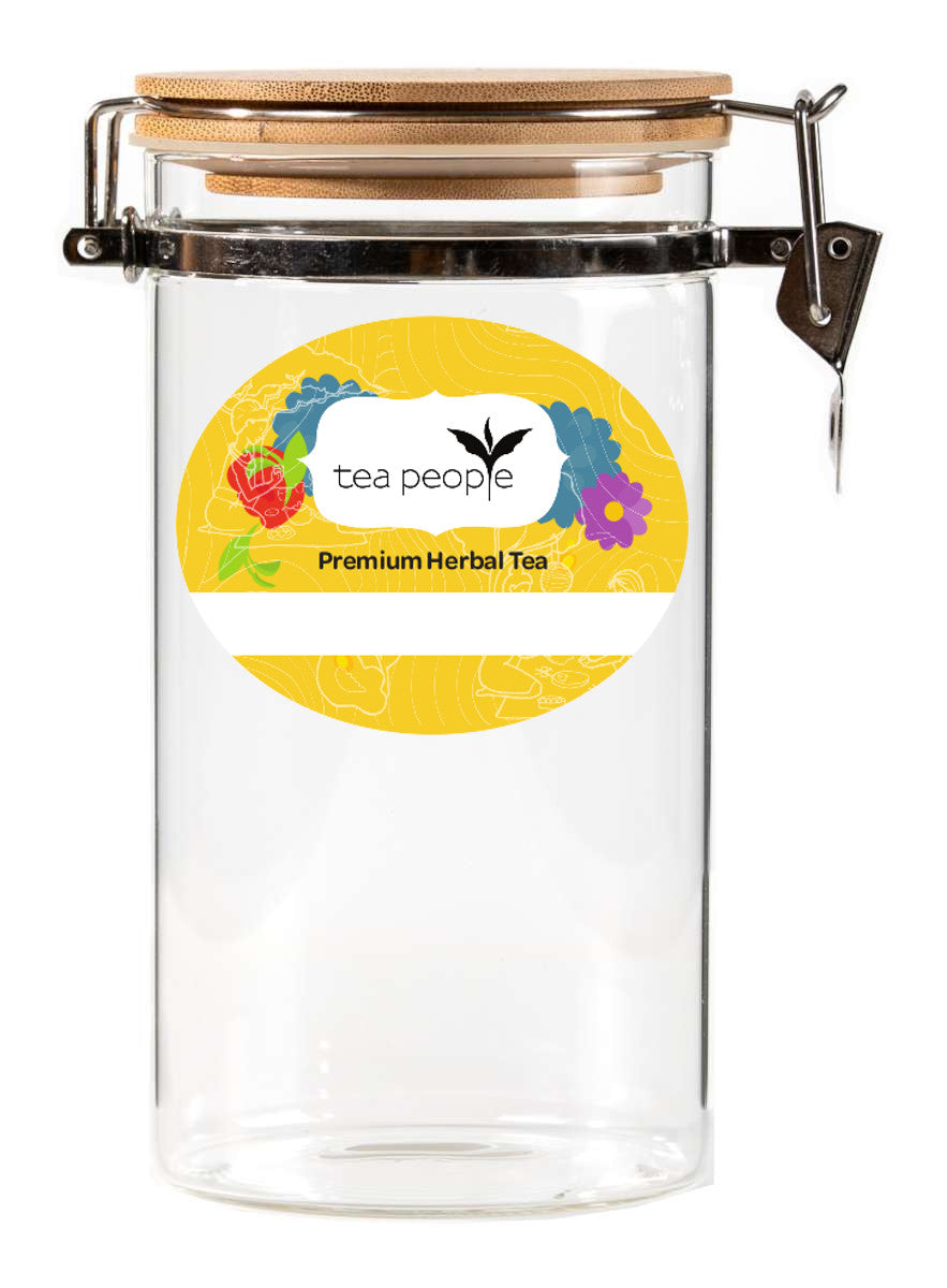 Clear Glass Jar with Clip Top Bamboo Lid - 350g