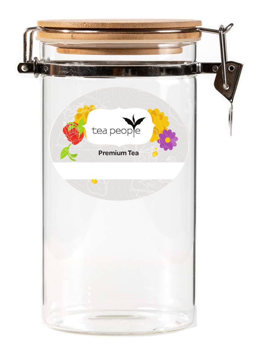 Clear Glass Jar with Clip Top Bamboo Lid - 350g