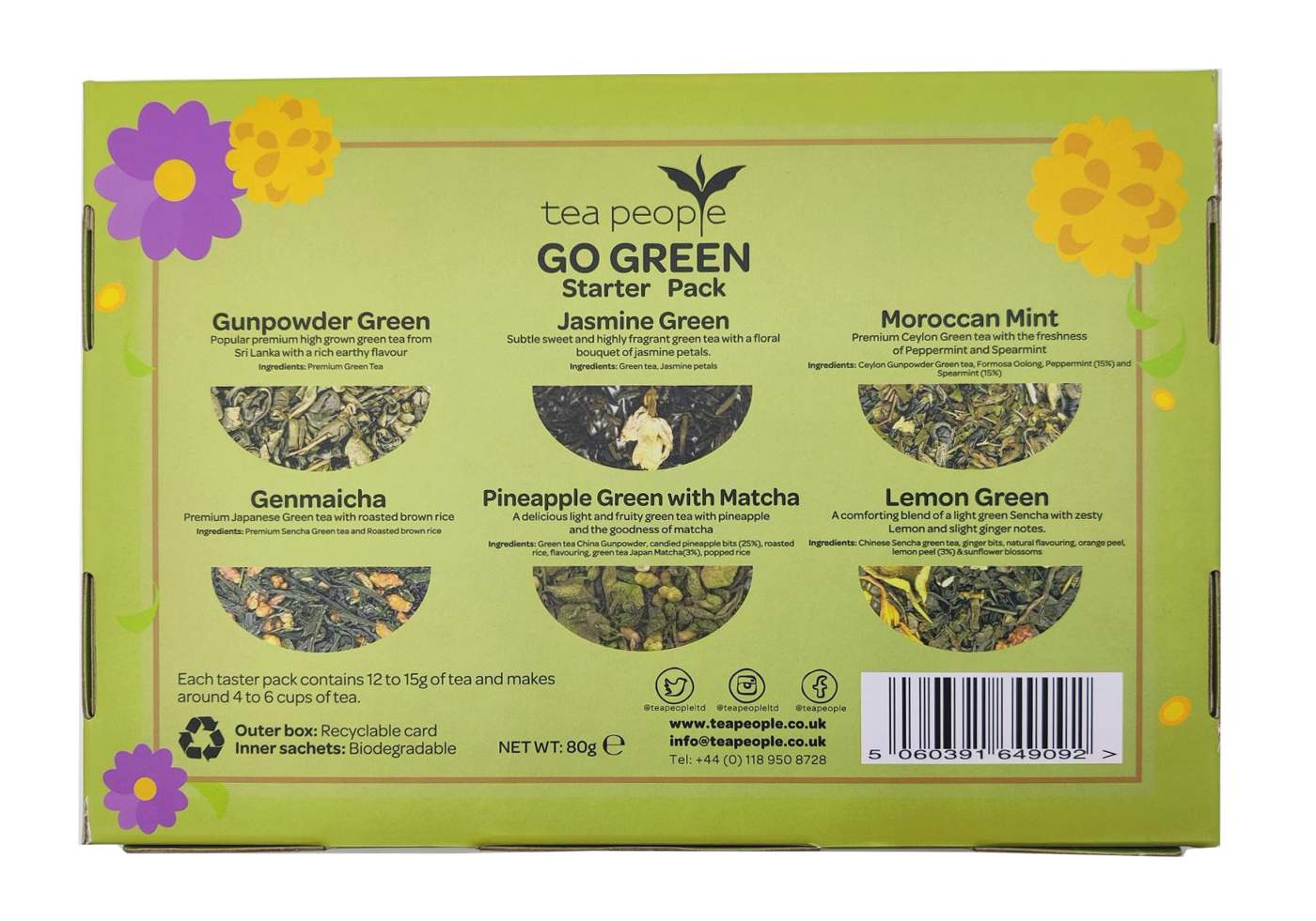 Go Green! - Starter pack of 6 Green teas Loose